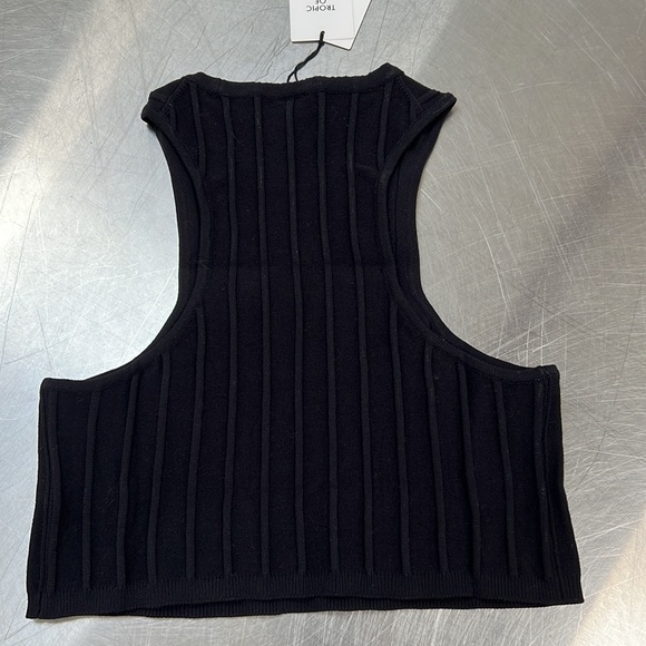 ✨NWT✨🌊 Tropic of C ☀️ arc racer back swim black tank top size large - Picture 10 of 11